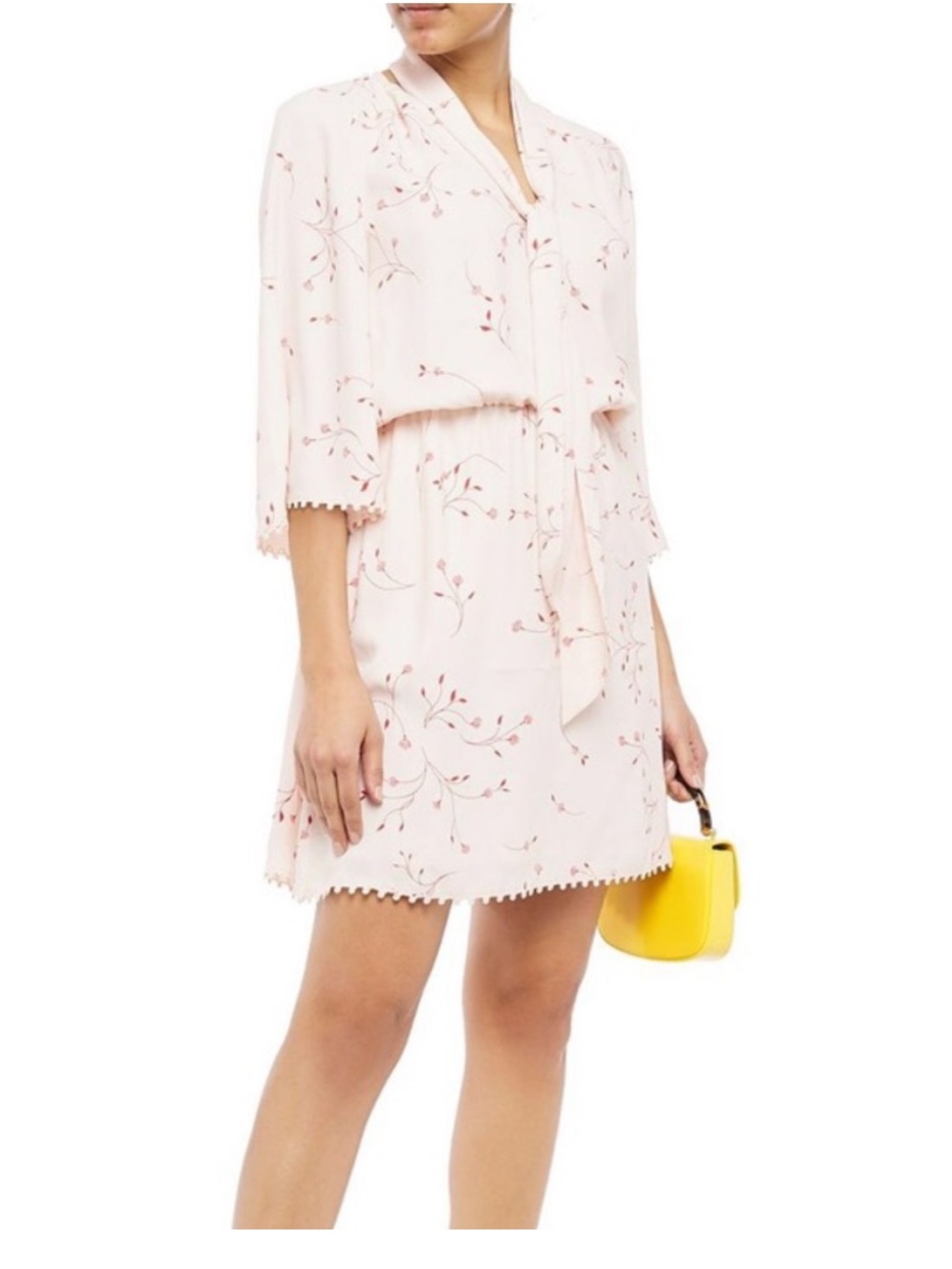Joie Dakota Summer Cottagecore Fairycore Cream Dress with Red Floral Print - Picture 3 of 9
